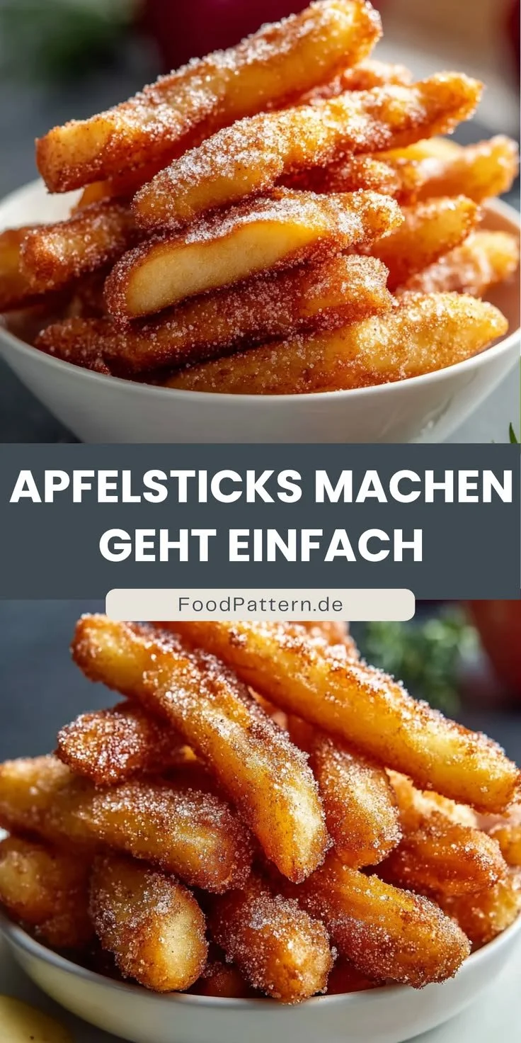 Leckere, selbstgemachte Apfelsticks aus dem Airfryer