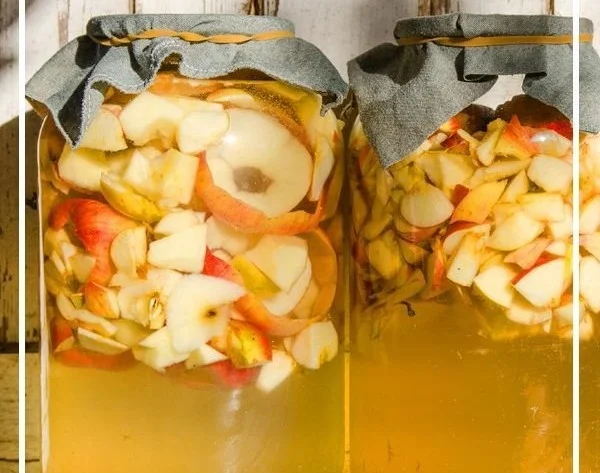 Apfelessig selber machen Rezept mit frischen Äpfeln und Zutaten