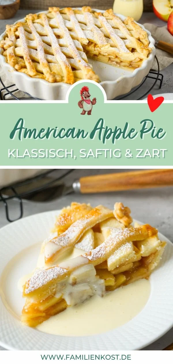Leckere Apple Pie und Apfelkuchen Rezepte auf einem rustikalen Tisch