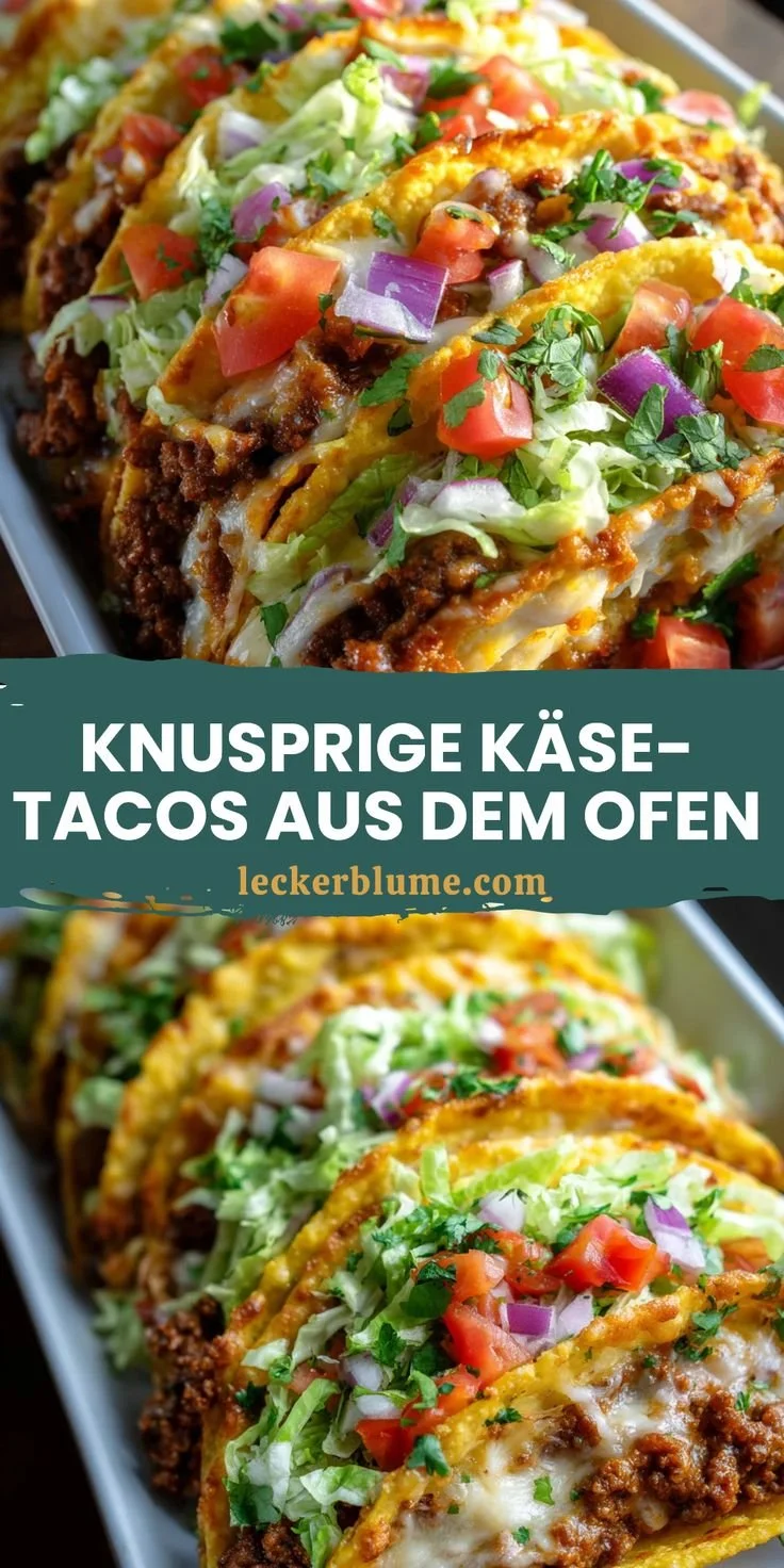 Leckere Käse-Tacos aus dem Ofen, knusprig und appetitlich.