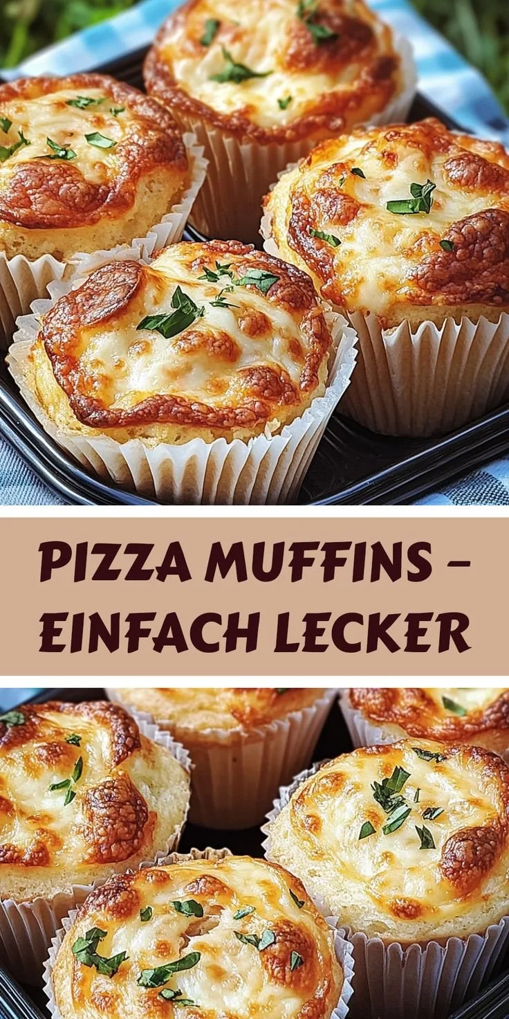 Leckere einfache Pizza-Muffins auf einem Partytablett serviert