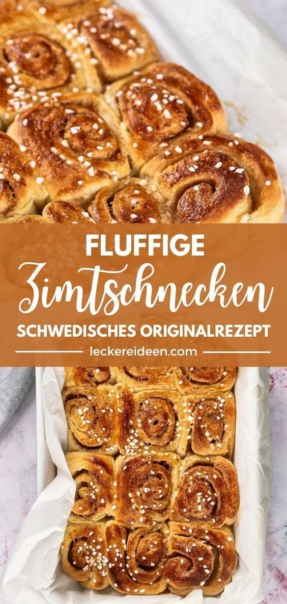 Fluffige Zimtschnecken nach schwedischem Originalrezept, frisch gebacken.