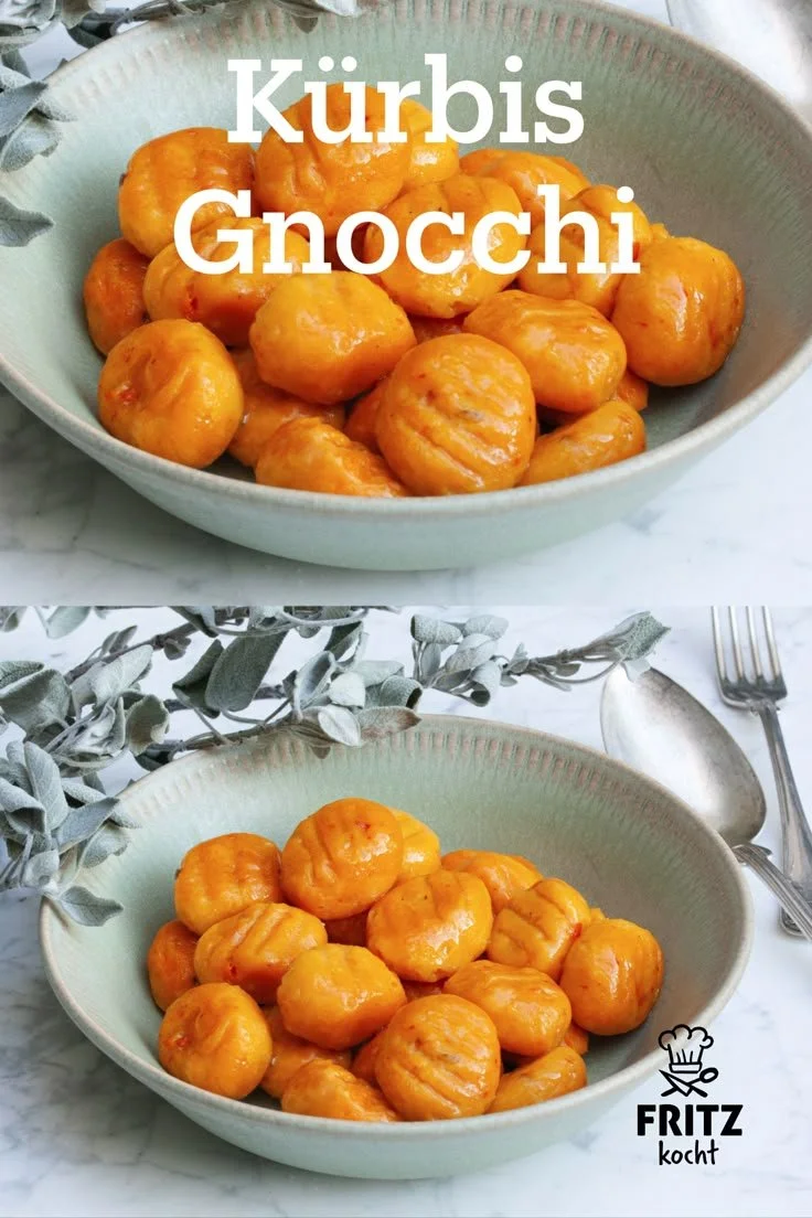Leckere Kürbis Gnocchi auf einem Teller serviert, ideal für ein herbstliches Gericht.