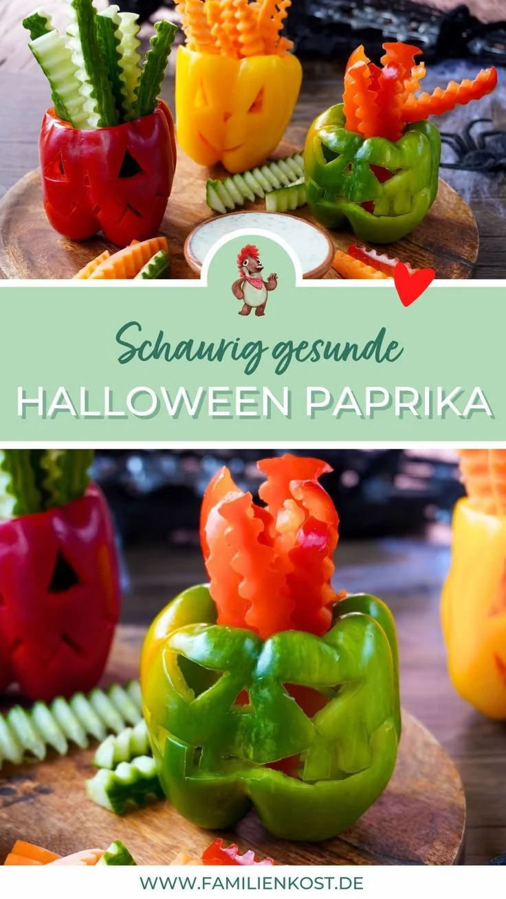 Halloween Paprika Rohkost Geister für kreative Halloween Rezepte