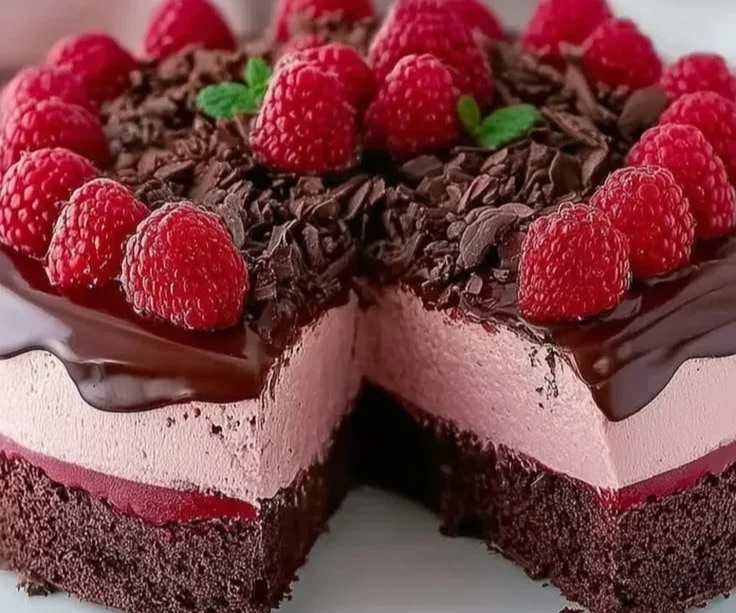 Himbeer Schoko Brownie Torte - leckeres Rezept für einen Geburtstagskuchen