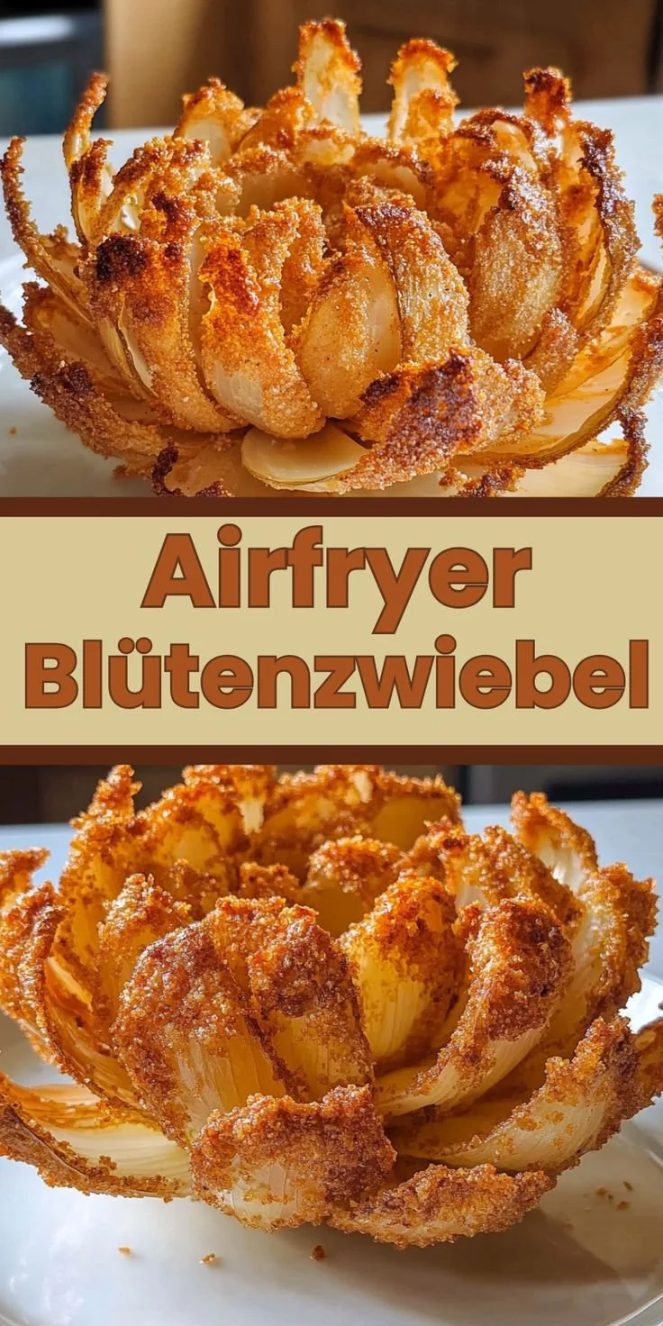 Knusprige Airfryer-Blütenzwiebel, ideal als Snack oder Partygericht