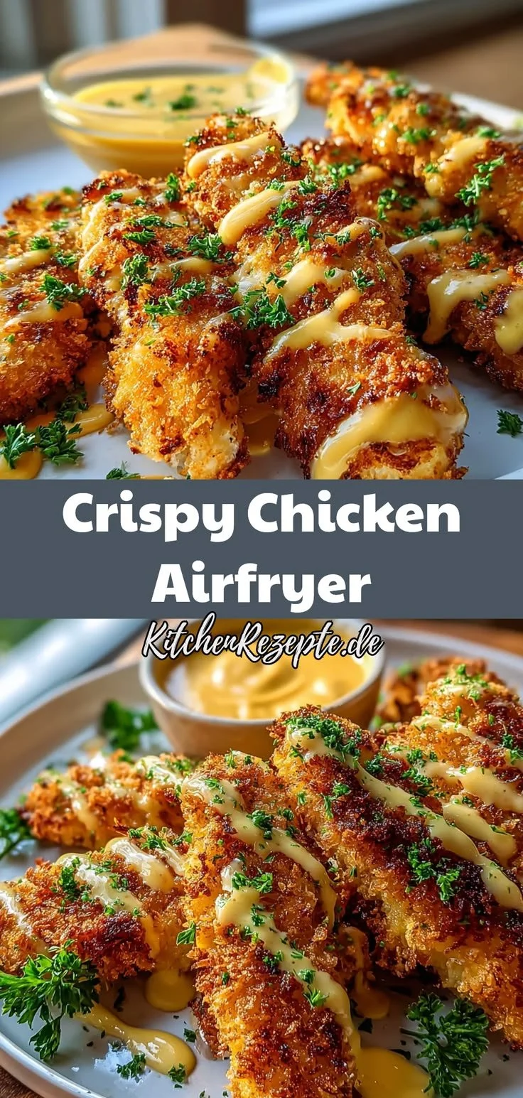 Knusprige Hähnchenbrust im Airfryer mit Honig Senf Soße