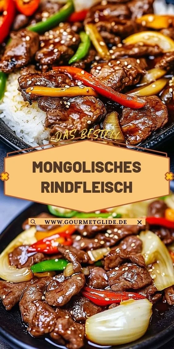 Mongolisches Rindfleisch zubereitet mit frischen Kräutern und Gewürzen.