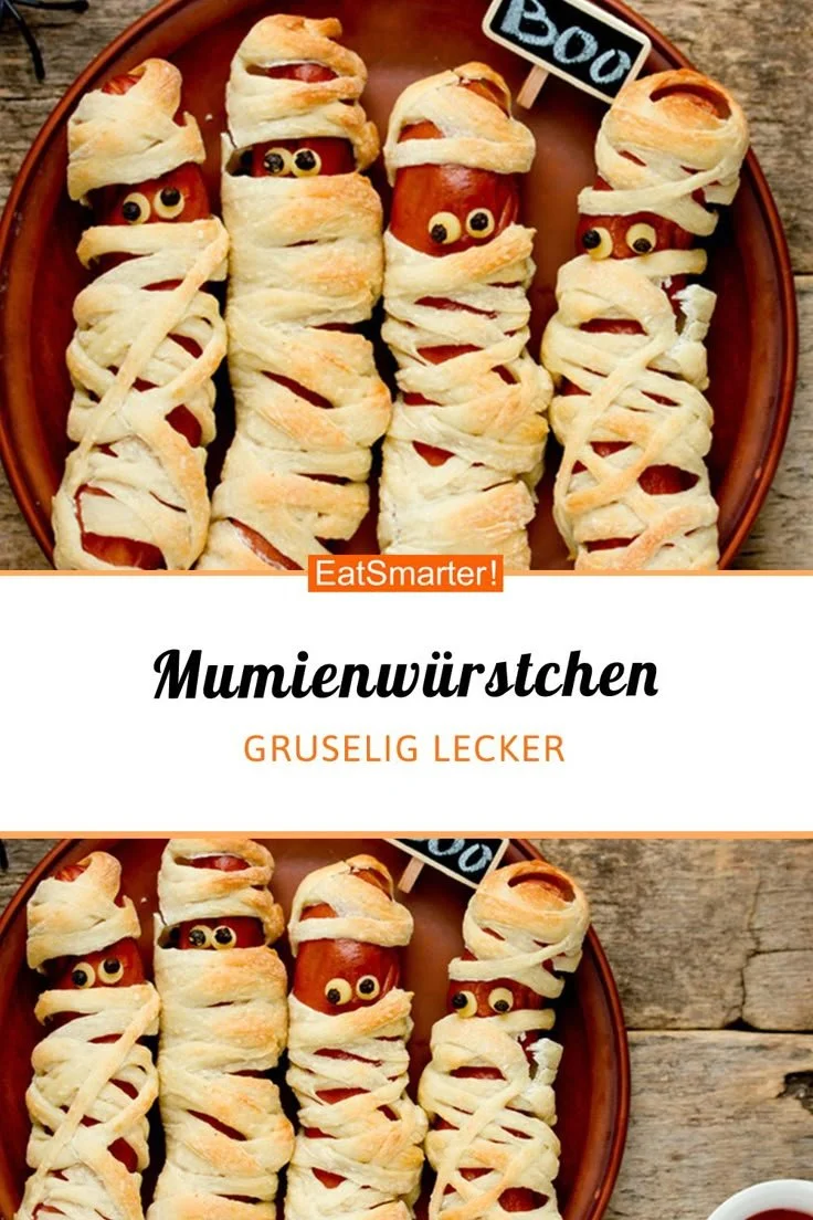 Leckere Mumienwürstchen für Halloween-Geburtstagsfeier