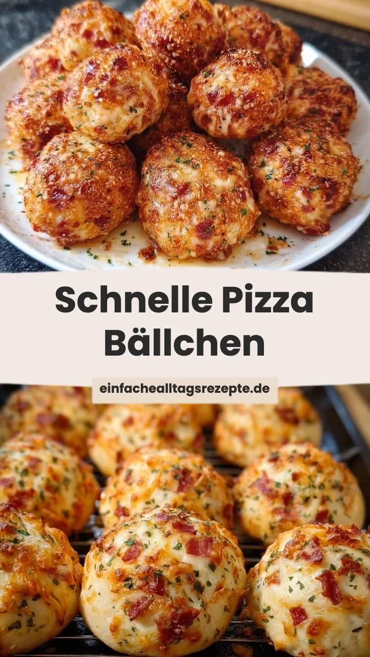 Schnelle Pizza Bällchen für Party Fingerfood und Picknick in 30 Minuten